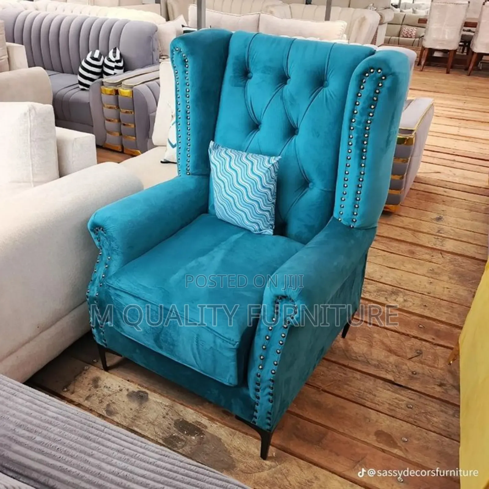 Turquoise Blue King Chair