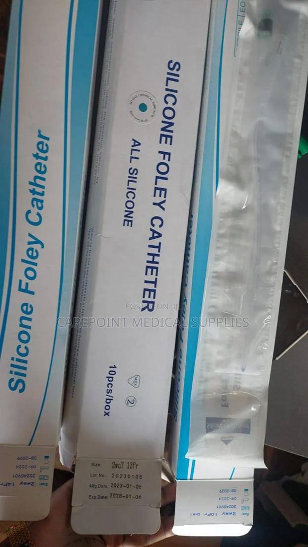 100% Silicone Catheter 2 Way Size 12 And 14