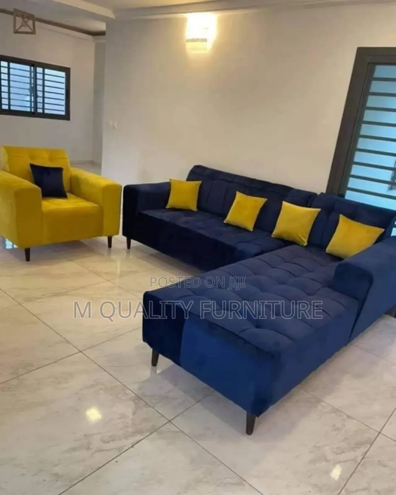 Blue Corner Modernized Cozy Couch
