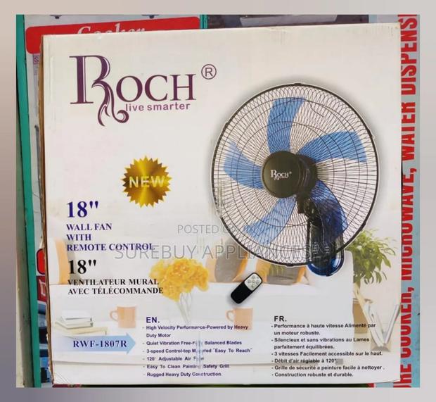Roch 18 Inch Wall Fan With Remote Control - main view