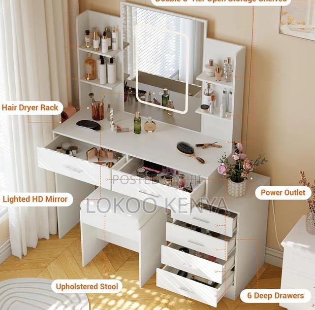 Dressing Table : Vanity Dressing Table With Led Illumination - thumbnail 7