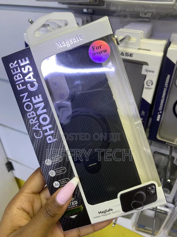 Adirmi iPhone 16 Pro Max Carbon Fiber Case With Ring Magsafe Stand - thumbnail 3