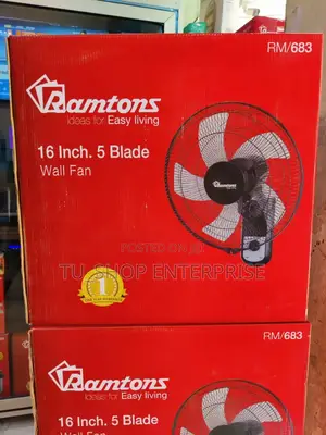 *Ramtons 16" Wall Fan 5 Blades Rm683