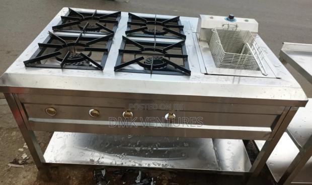 Customers Choice 4burners With Fryer Combined Cooker