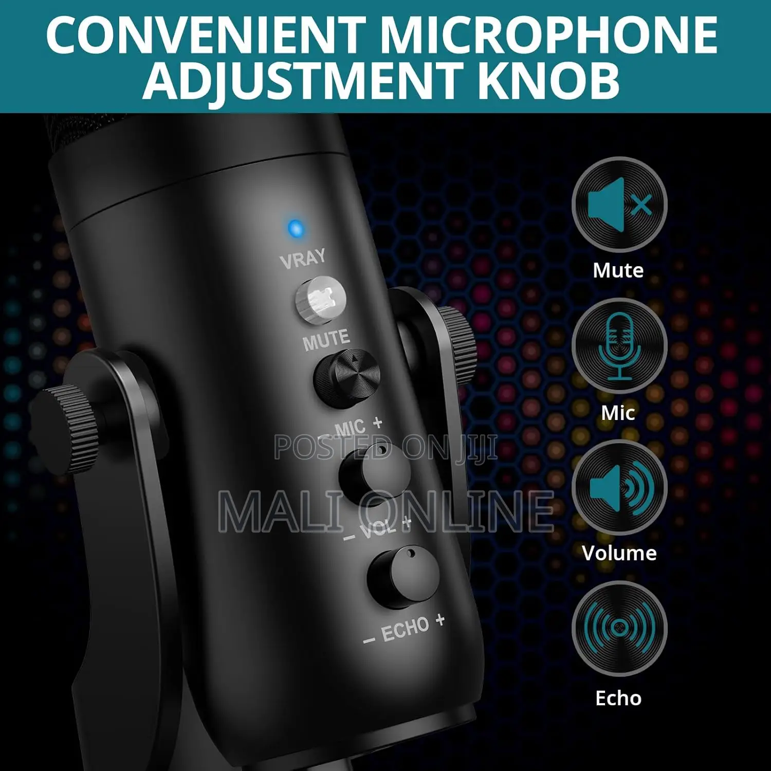 Cardioid Usb Condenser Microphone With Volume Control For Mac Studio