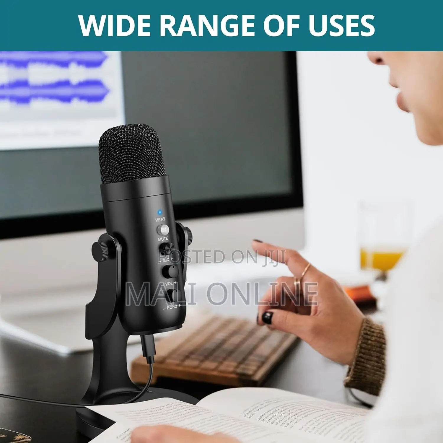 Cardioid Usb Condenser Microphone With Volume Control For Mac Studio