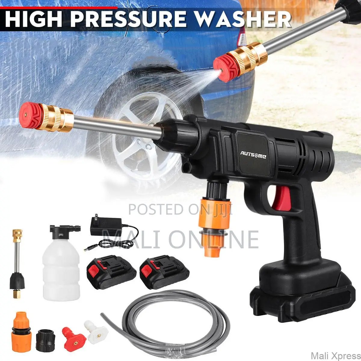 Portable High Pressure Cordless Car Washer Kit