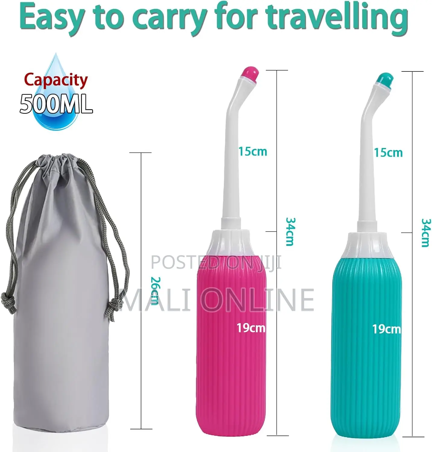 Portable Butt Shower Bidet 500ml Vaginal Irrigator Anal Hygiene Spraye