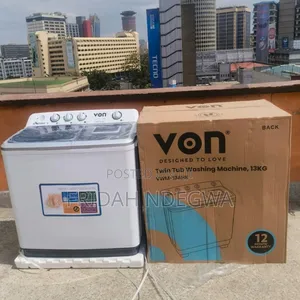 Von 13kgs Twin Tub Washing Machine -White