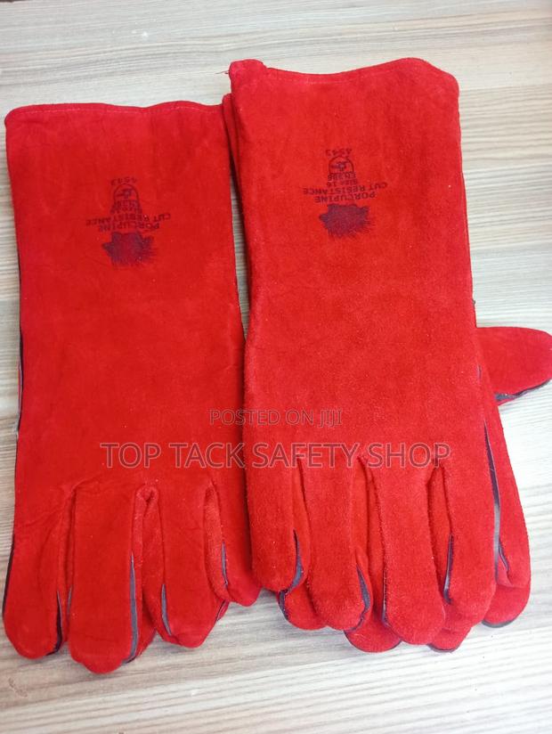 Red Leather Welding Gloves