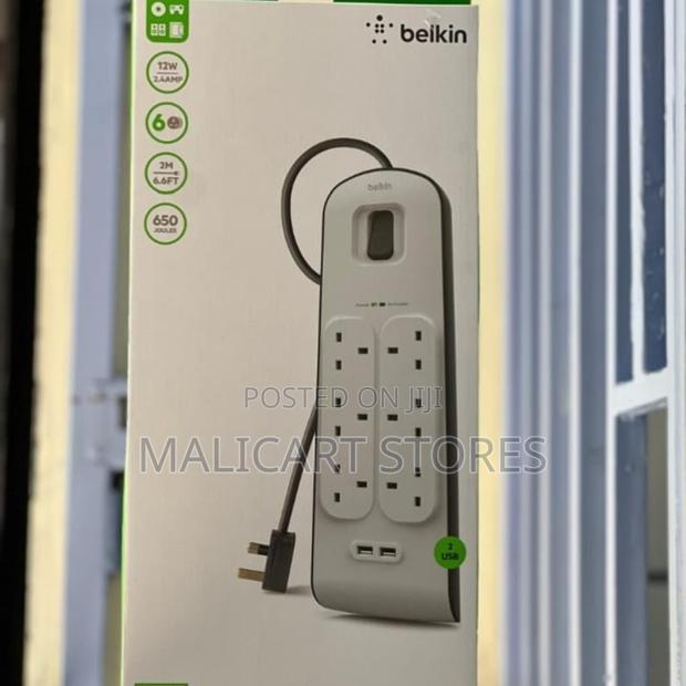 Belkin Surgeplus 6 Way Extension With Dual Usb Outputs