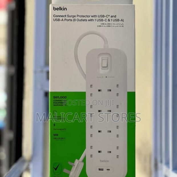 Belkin Surge Protector 8 Outlet-1 Usb-C 1 Usb-A