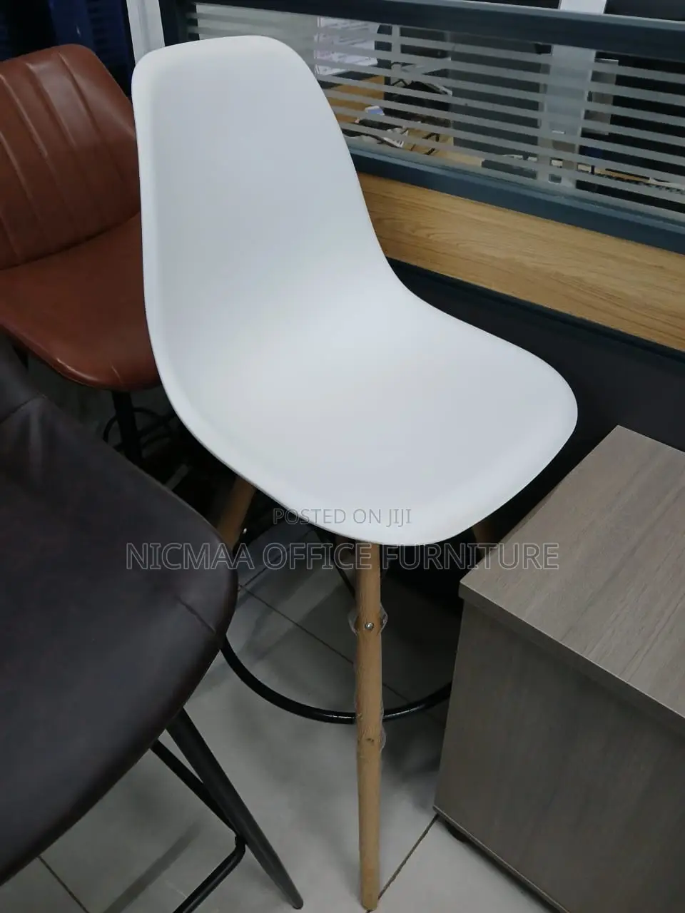 Minimalist White Bar Stool