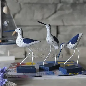 3pcs Wooden Seagulls Birds Nautical Figurine Decor