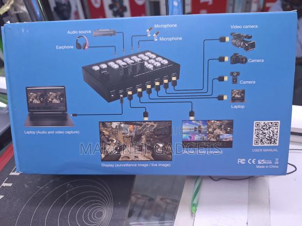 4 Channel Digital Video Switcher for Live Stream 2 Mic Line in Out - thumbnail 2