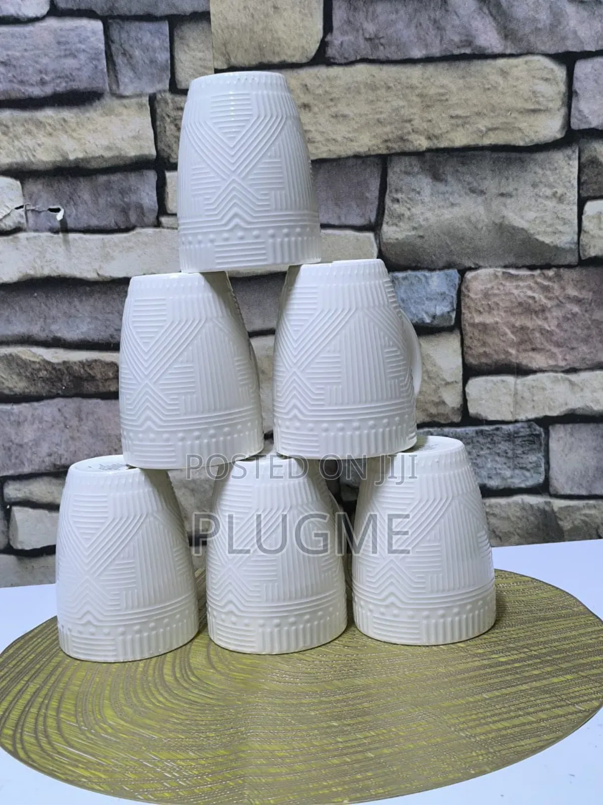 6 in 1 Set White Ceramic Mugs