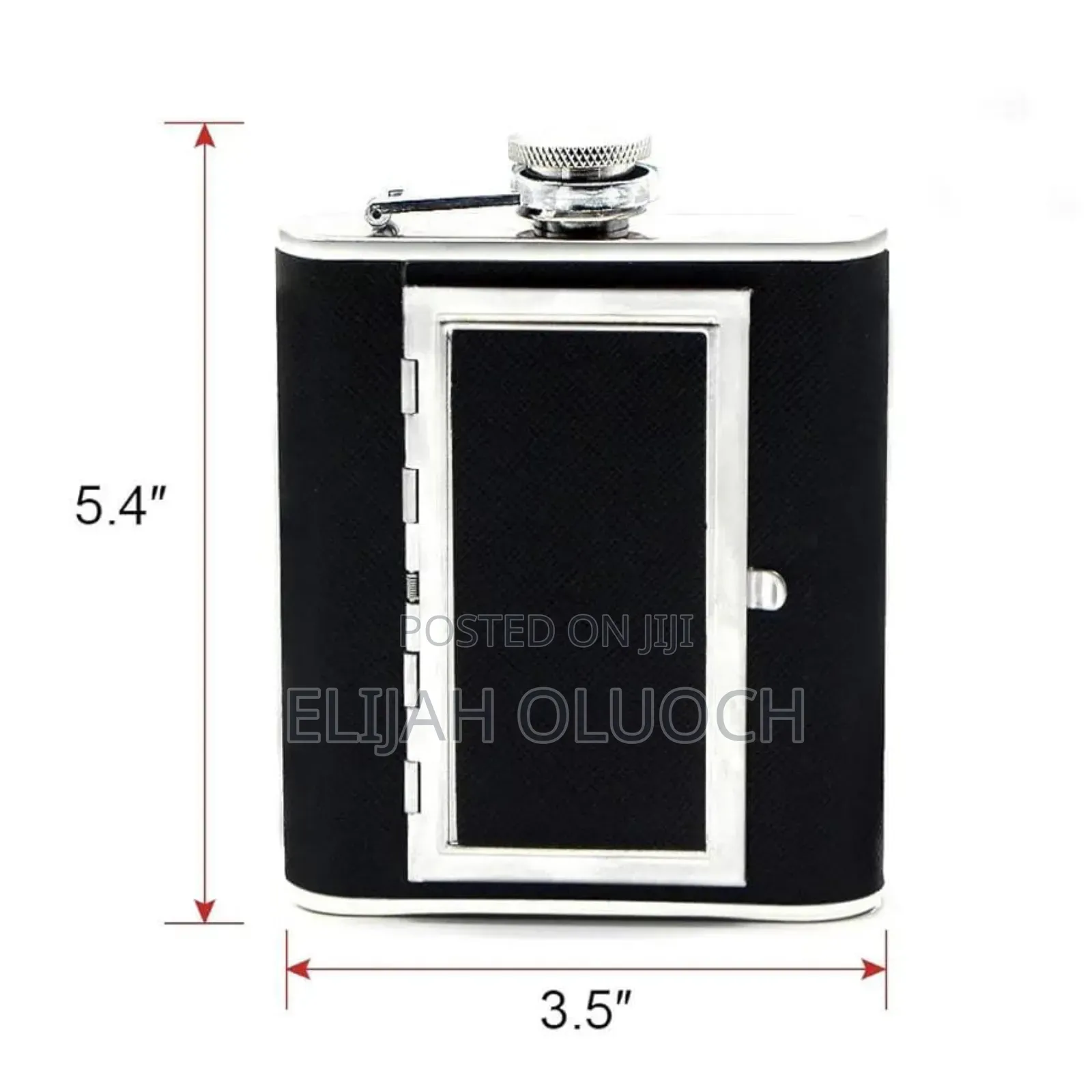 Stainless Steel Hip Flask With a Hidden Cigarette Storage