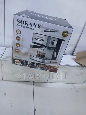 Sokany Quality Espresso Coffee Machine, Stainless Steel -1.6l