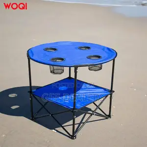 Foldable Camping Table/Outdoor Table With Cup Holder and Carrier Bag