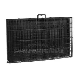 Double Door Folding Dog Cage Kennel With Tray - S, M, L Sizes