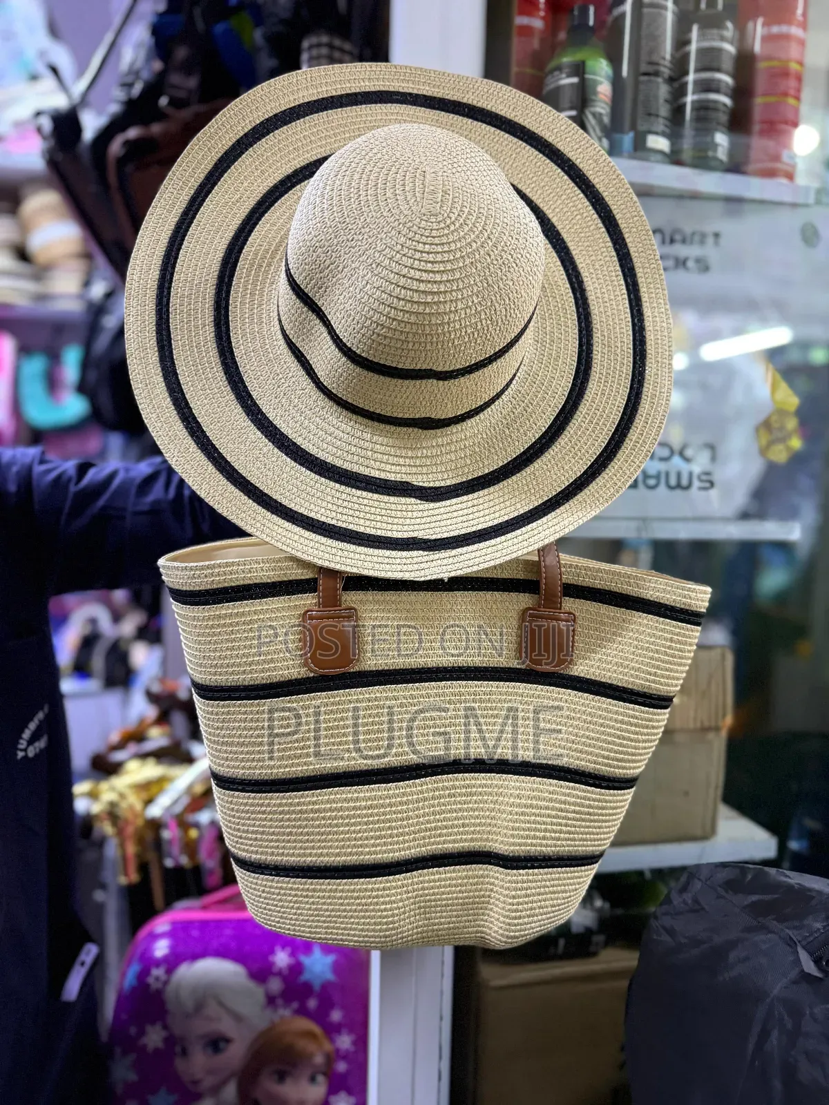 Straw Bag Beach Sun Shade Visor
