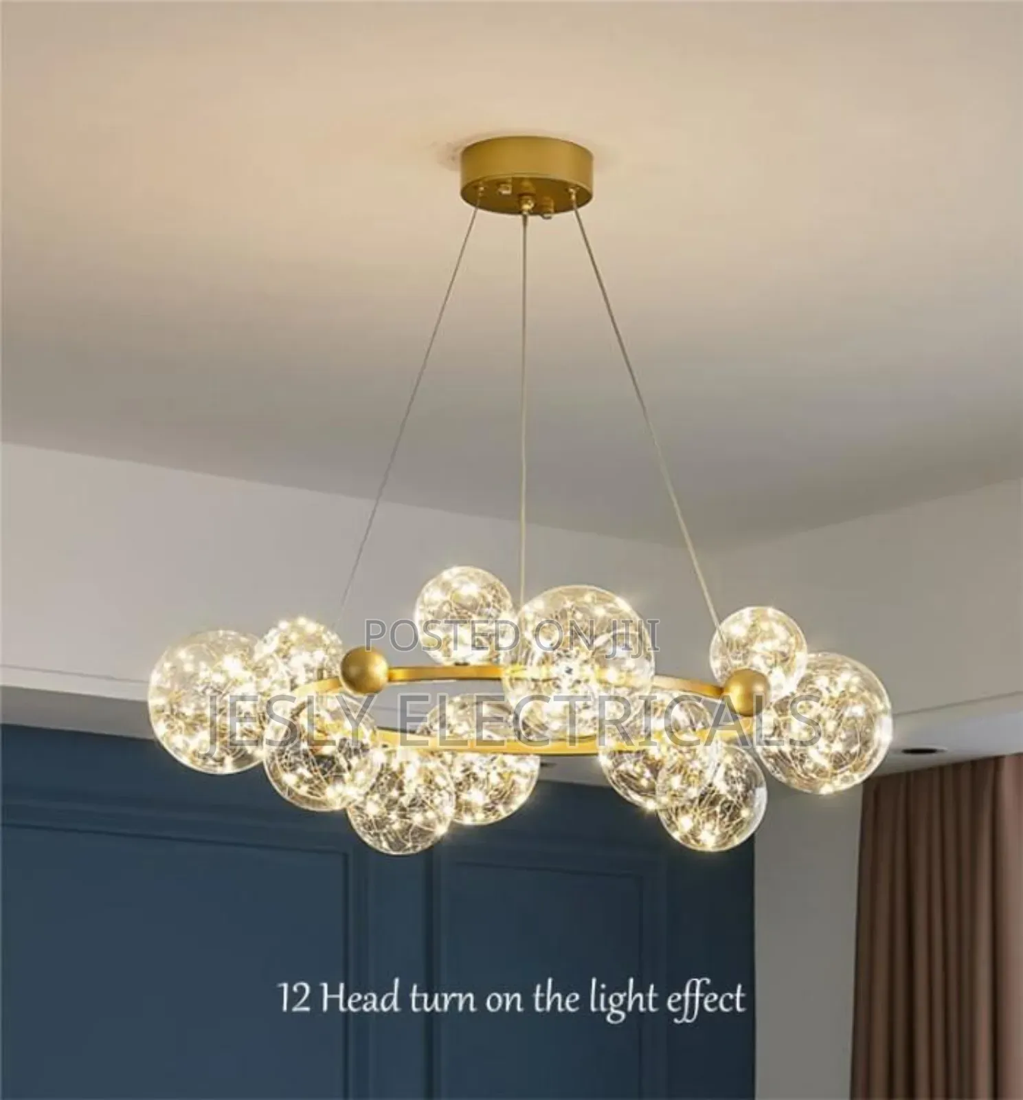 Modern Gold Round Metal G9 Led Chandelier Crystal Globes