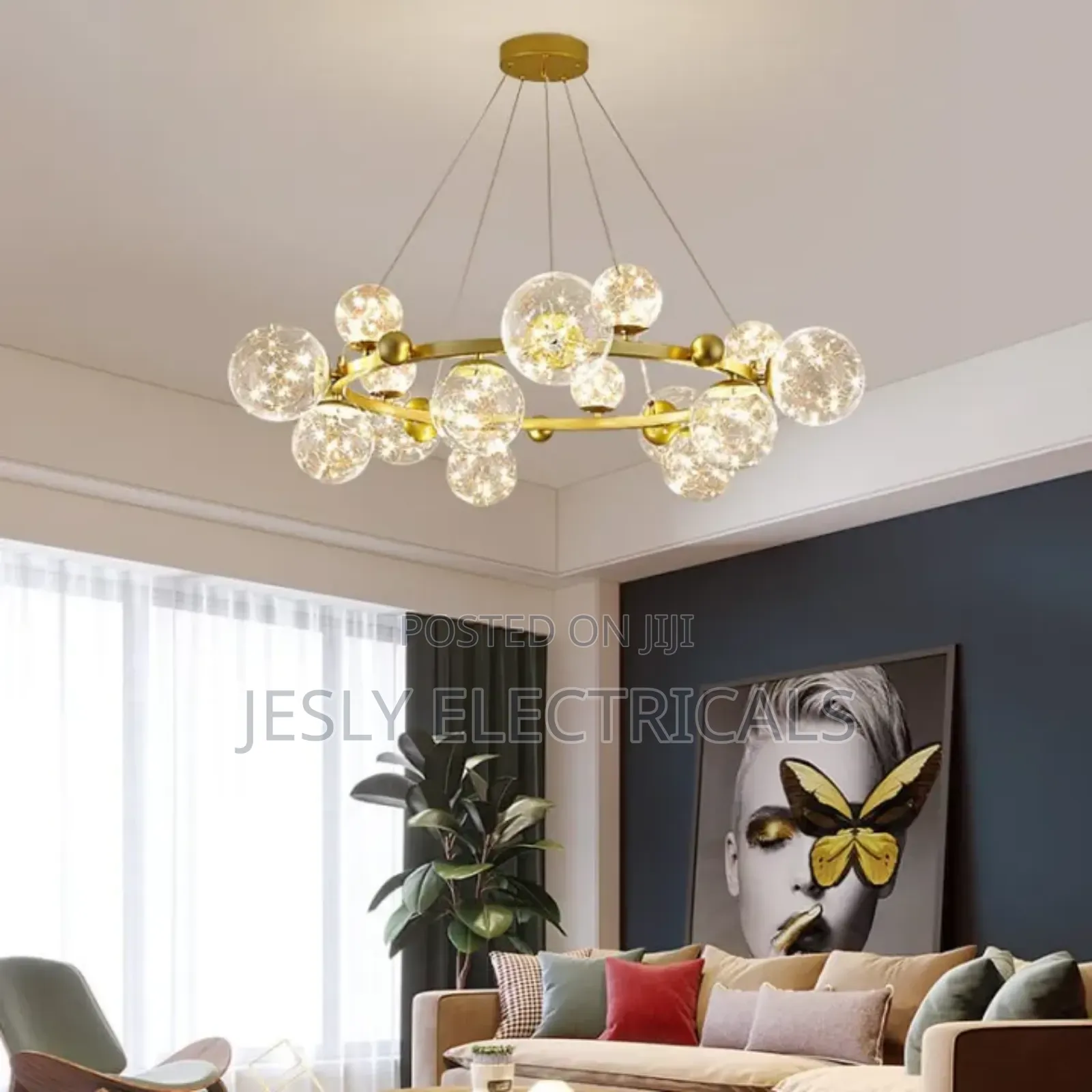 Modern Gold Round Metal G9 Led Chandelier Crystal Globes
