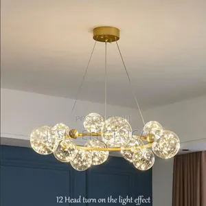 Modern Gold Round Metal G9 Led Chandelier Crystal Globes