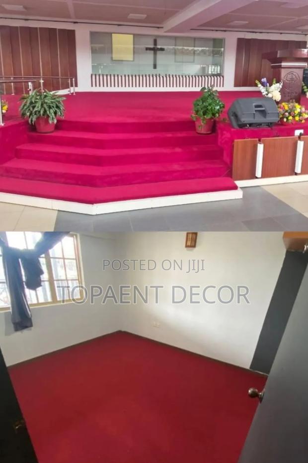 Red Altar Area and Maroon Living Room Wall to Wall Carpets
