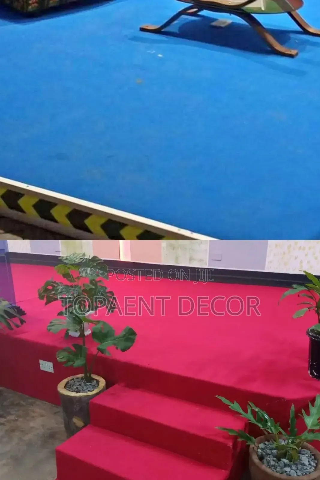 Red Altar and Blue Office Wall to Wall Machine Washable Carpets