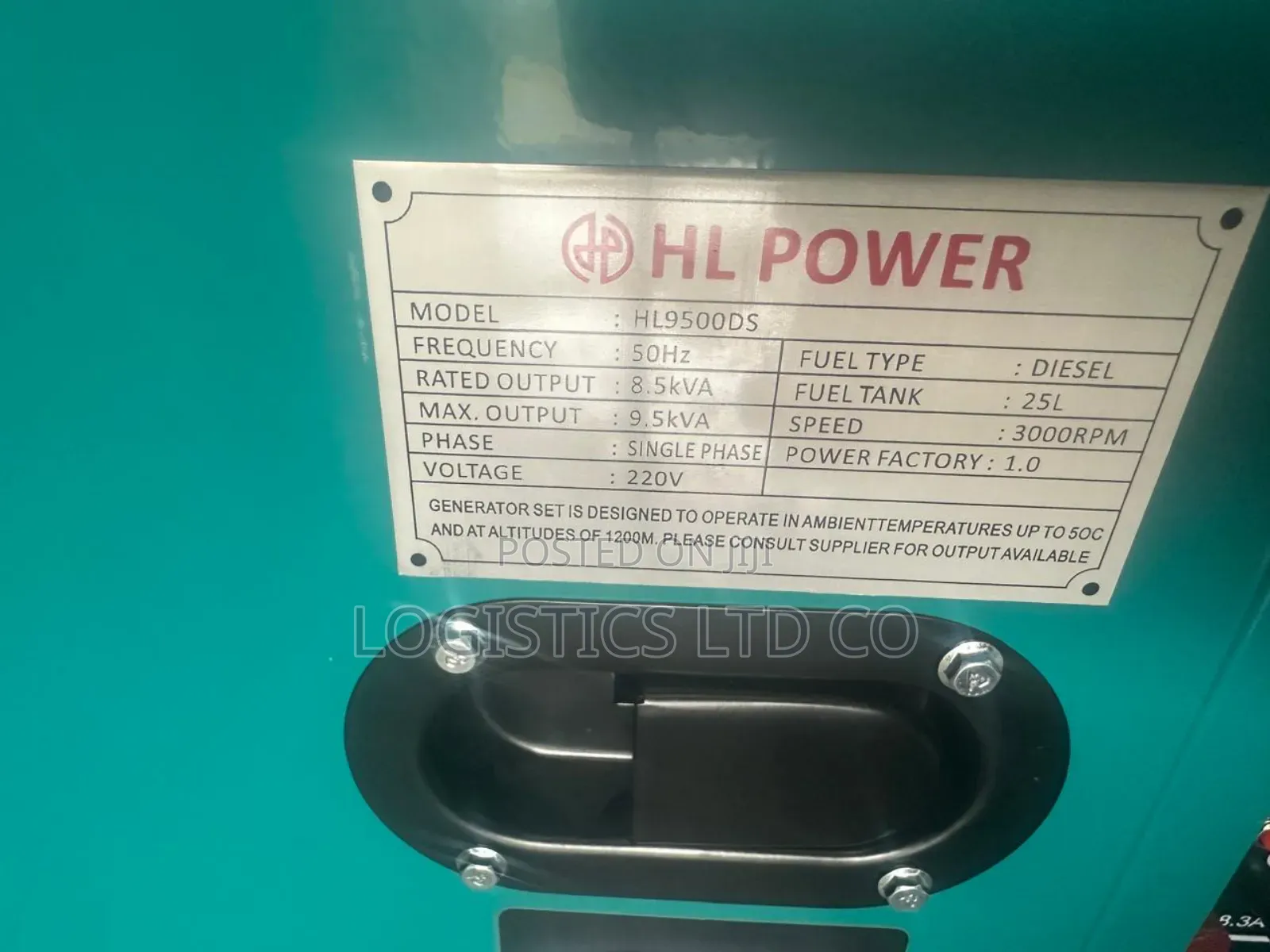 Hl Power Hl9500ds 9kva Silent Diesel Generator + Free Ats