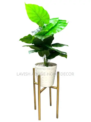 Green Artificial Plant Decorative Flower With Plant Stand