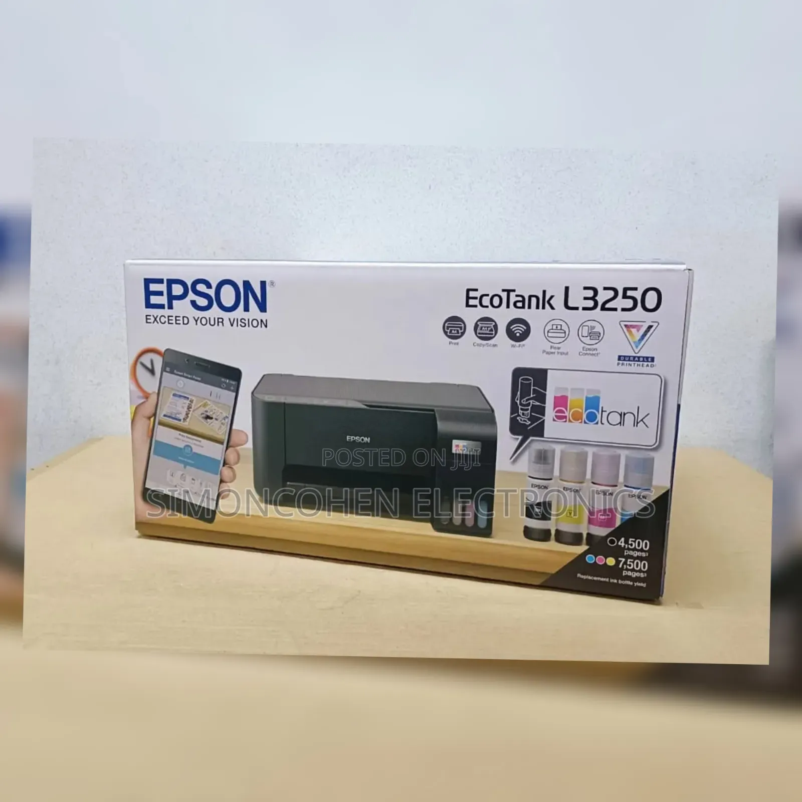 Epson Ecotank L3250 A4 Wifi Wireless All in One Ink Tank Printer