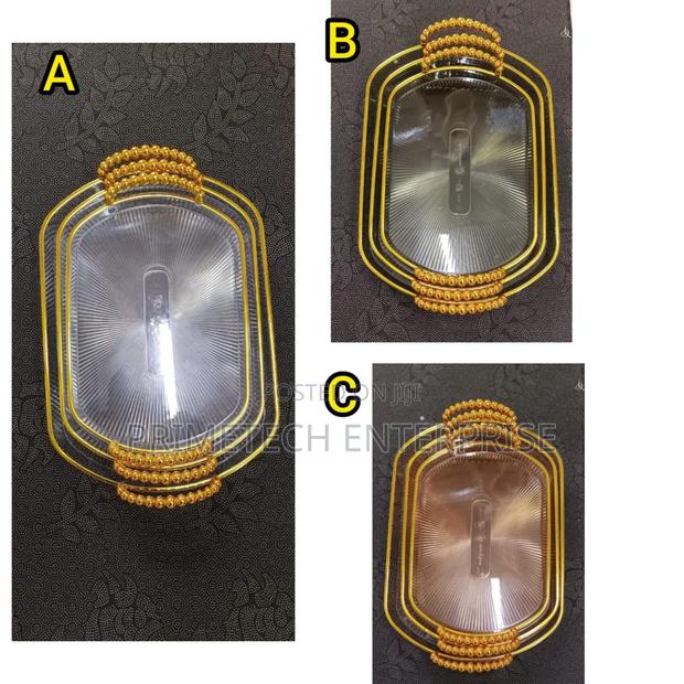 3pcs Serving Trays With Golden Handle - main view