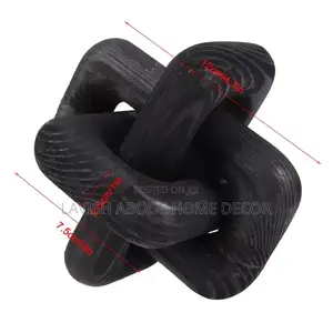 Wooden Knot Decor, 3-Link Wood Chain Link Decor Black, White and Brown