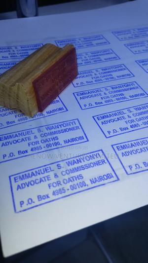 Wooden Rectangular Customized Company Rubber Stamp - thumbnail 2