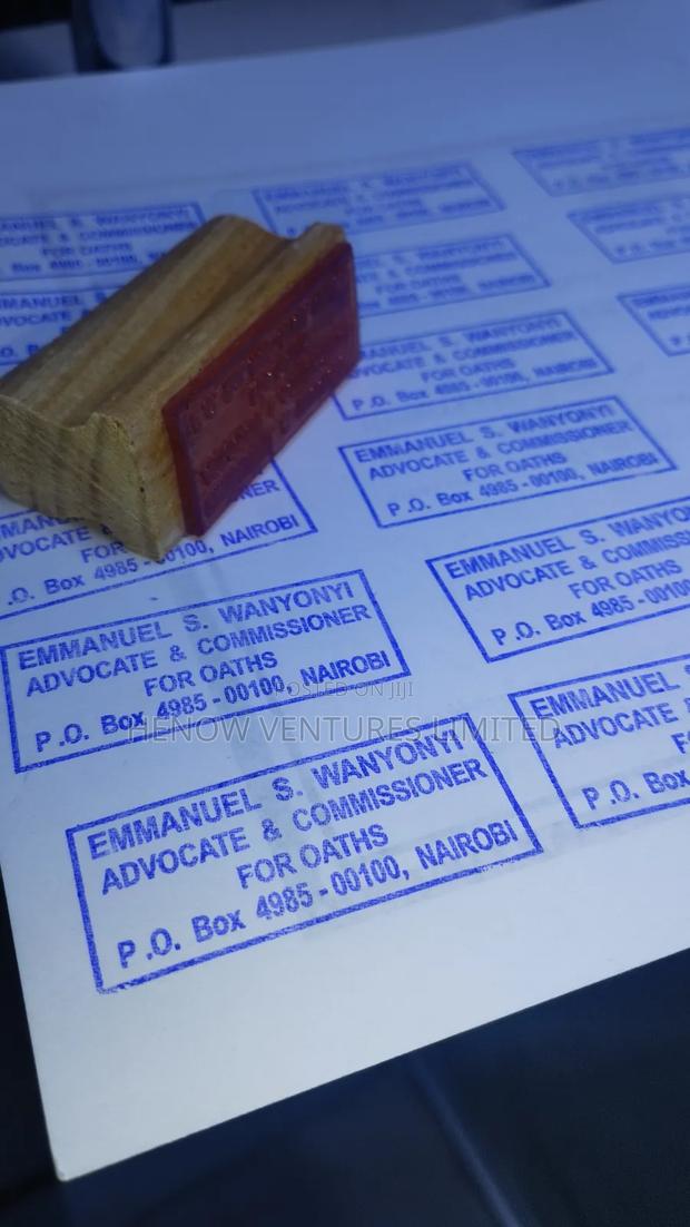 Wooden Rectangular Customized Company Rubber Stamp - thumbnail 3