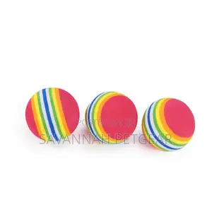 Rainbow Foam Balls for Cats Indoor Activity Play Soft Sponge