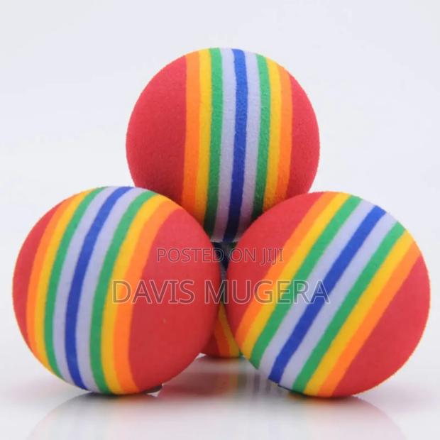 Rainbow Foam Balls for Cats Indoor Activity Play Soft Sponge - thumbnail 5
