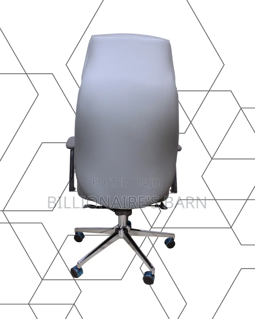 Sleek Grey Executive Leather Office Chair | Lumbar Support
