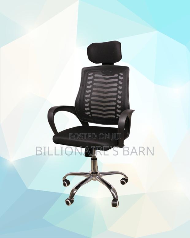 Secretarial Mesh Chair | Space-Saving Swivel Base - thumbnail 2