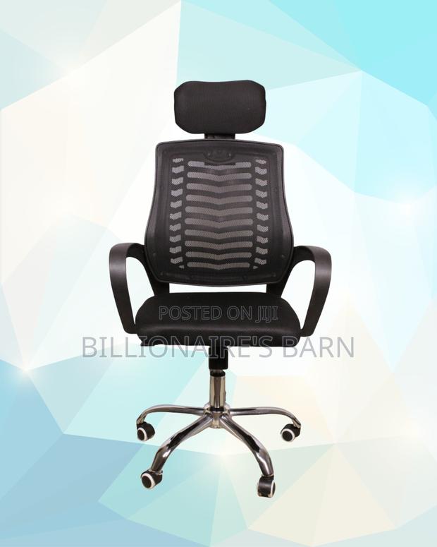 Secretarial Mesh Chair | Space-Saving Swivel Base - thumbnail 3