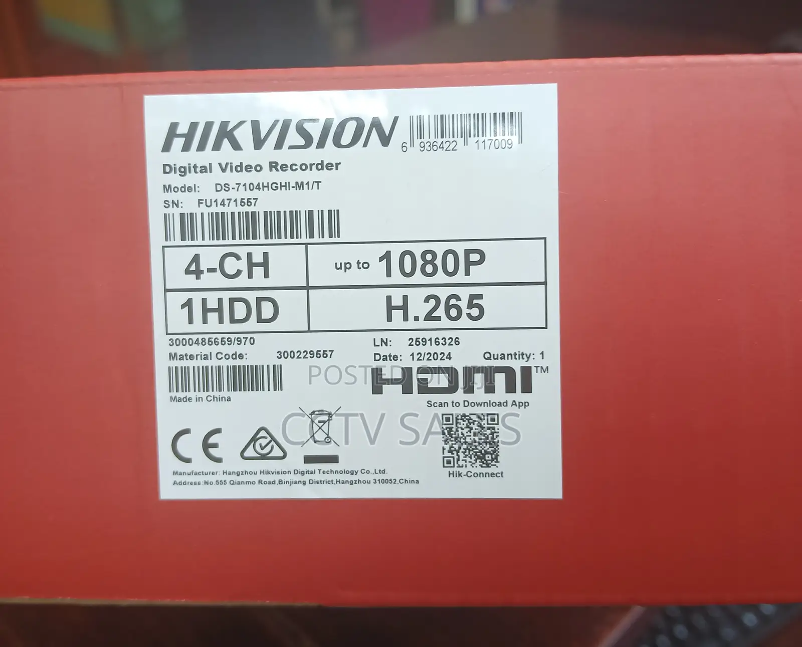 Ds-7104hghi-M1/T Two-Way Audio 4 Channel Plastic DVR
