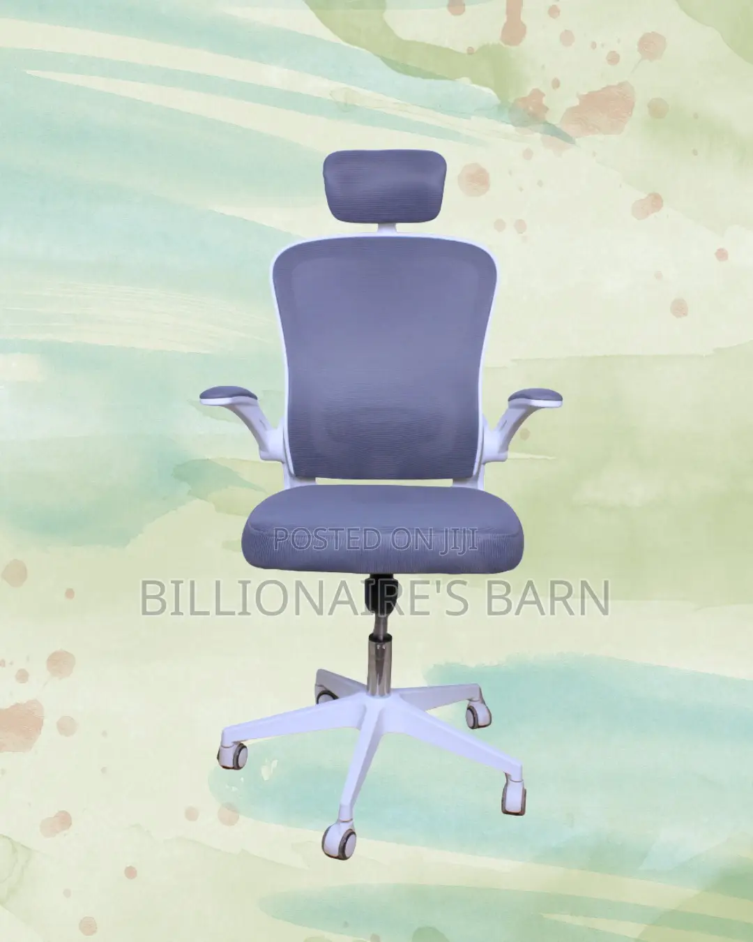 White Ergonomic Office Chair | Ergonomic Headrest Support