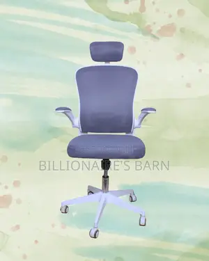 White Ergonomic Office Chair | Ergonomic Headrest Support