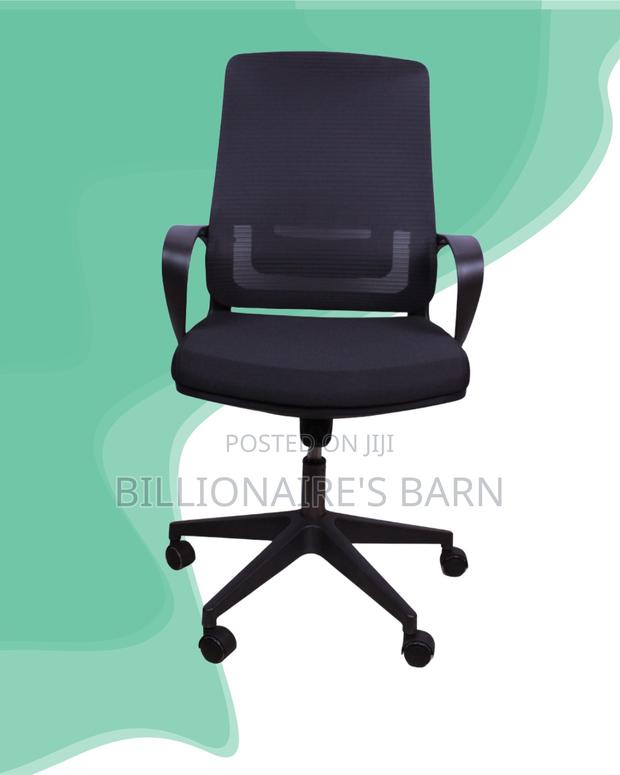 Imported Black Ergonomic Mesh Office Chair | High-Density Foam Seat - thumbnail 2