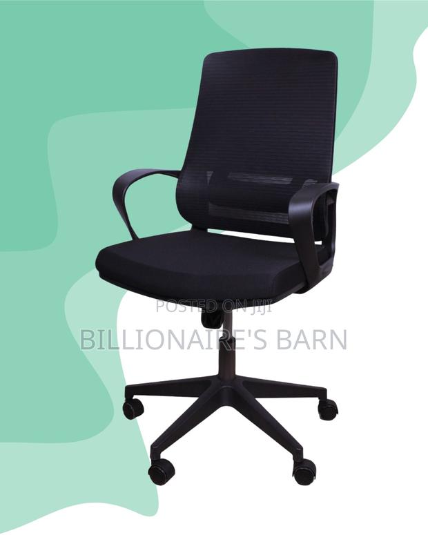 Imported Black Ergonomic Mesh Office Chair | High-Density Foam Seat - thumbnail 3
