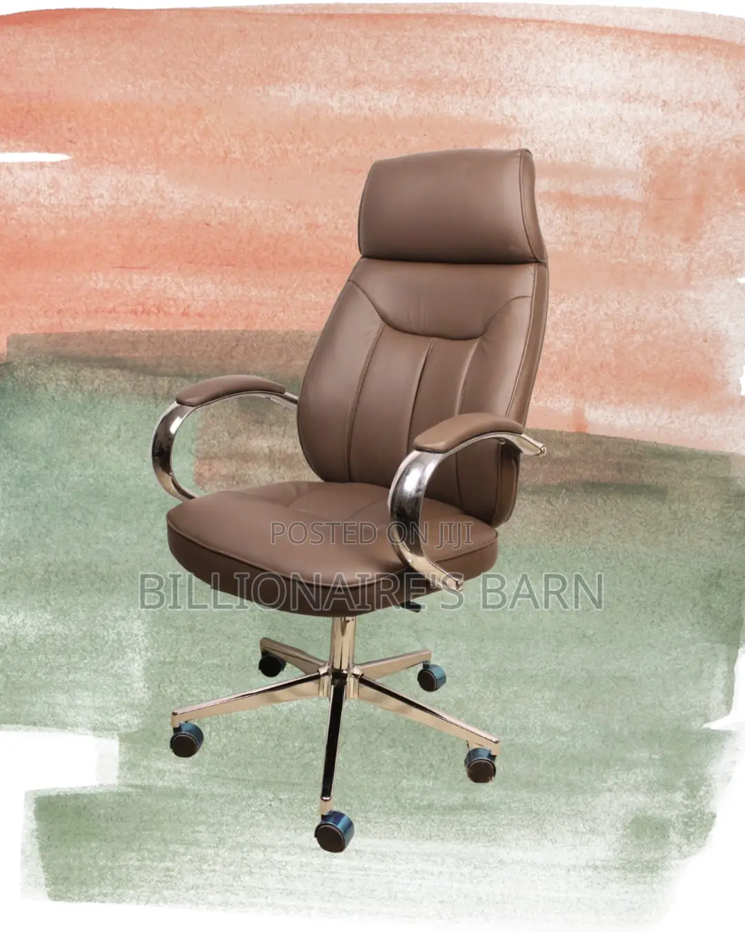 Brown Executive Leather Office Chair (Sleek) — Limited Stock
