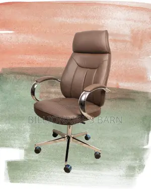 Brown Executive Leather Office Chair (Sleek) — Limited Stock