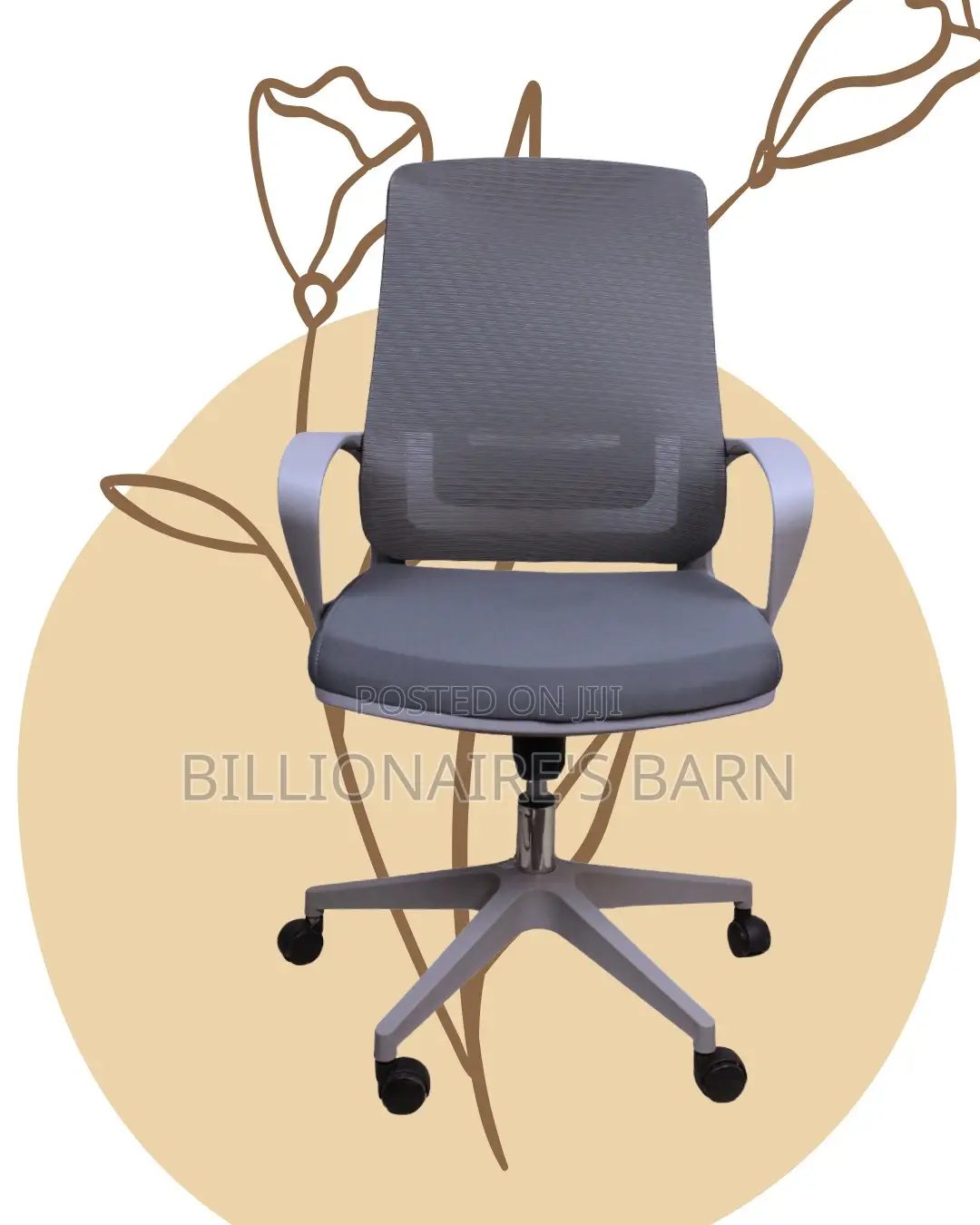 Grey Ergonomic Mesh Office Chair | Breathable Adjustable Height